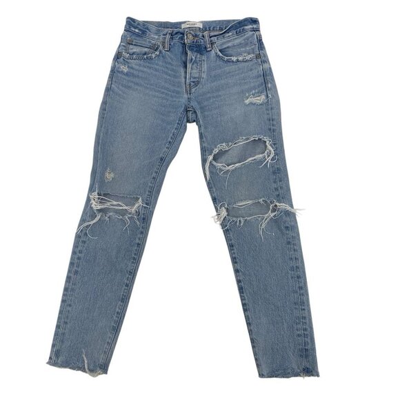 Moussy Japanese Vintage Howa Distressed Jeans Size 25 Button Fly - Picture 1 of 16